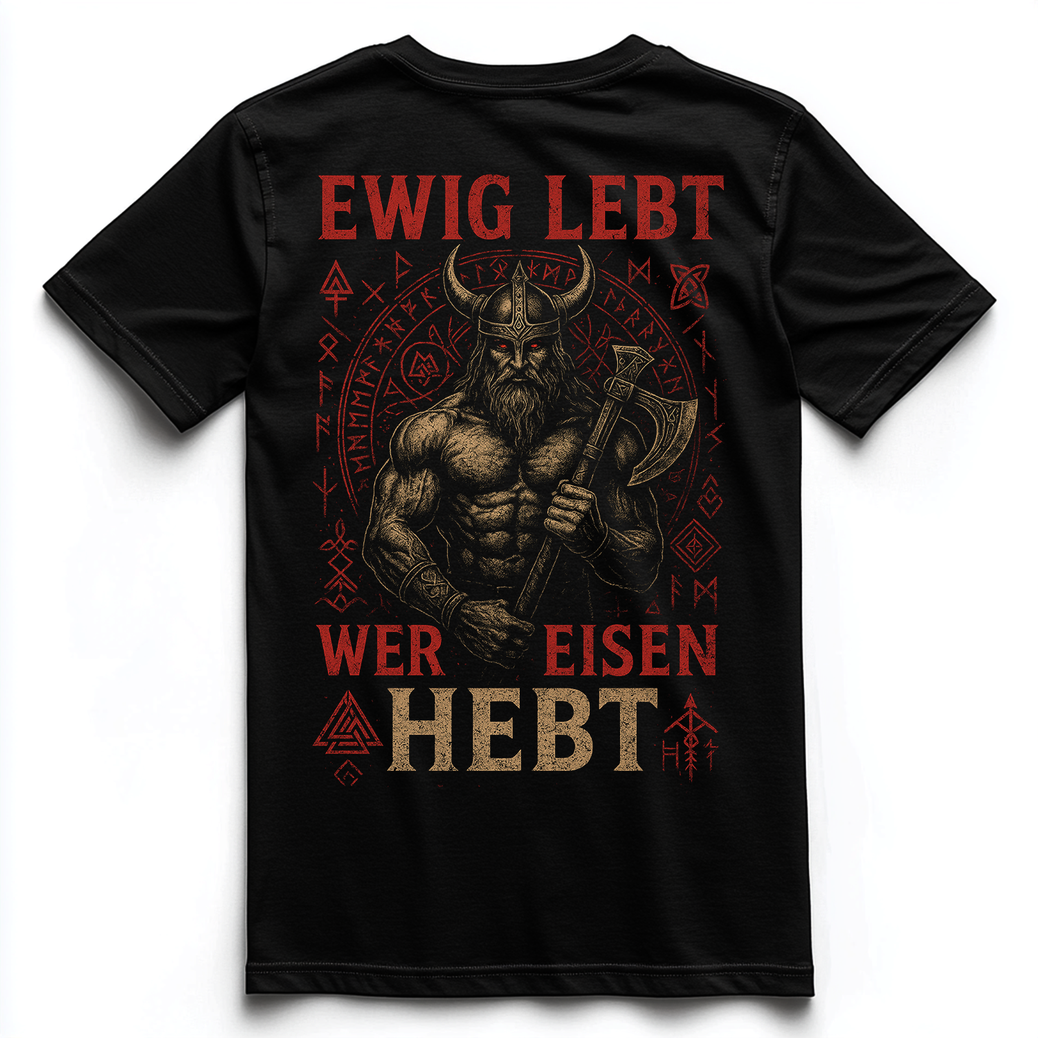 EWIG LEBT WER EISEN HEBT Unisex Premium Shirt (Backprint)