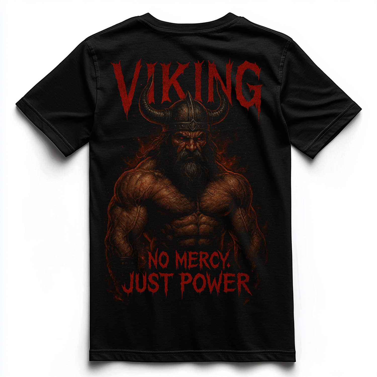 VIKING NO MERCY JUST POWER Unisex Premium Shirt (Backprint)