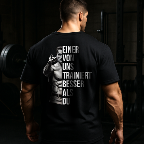 ONE OF US TRAINS BETTER THAN YOU Unisex Oversized Shirt (Backprint)