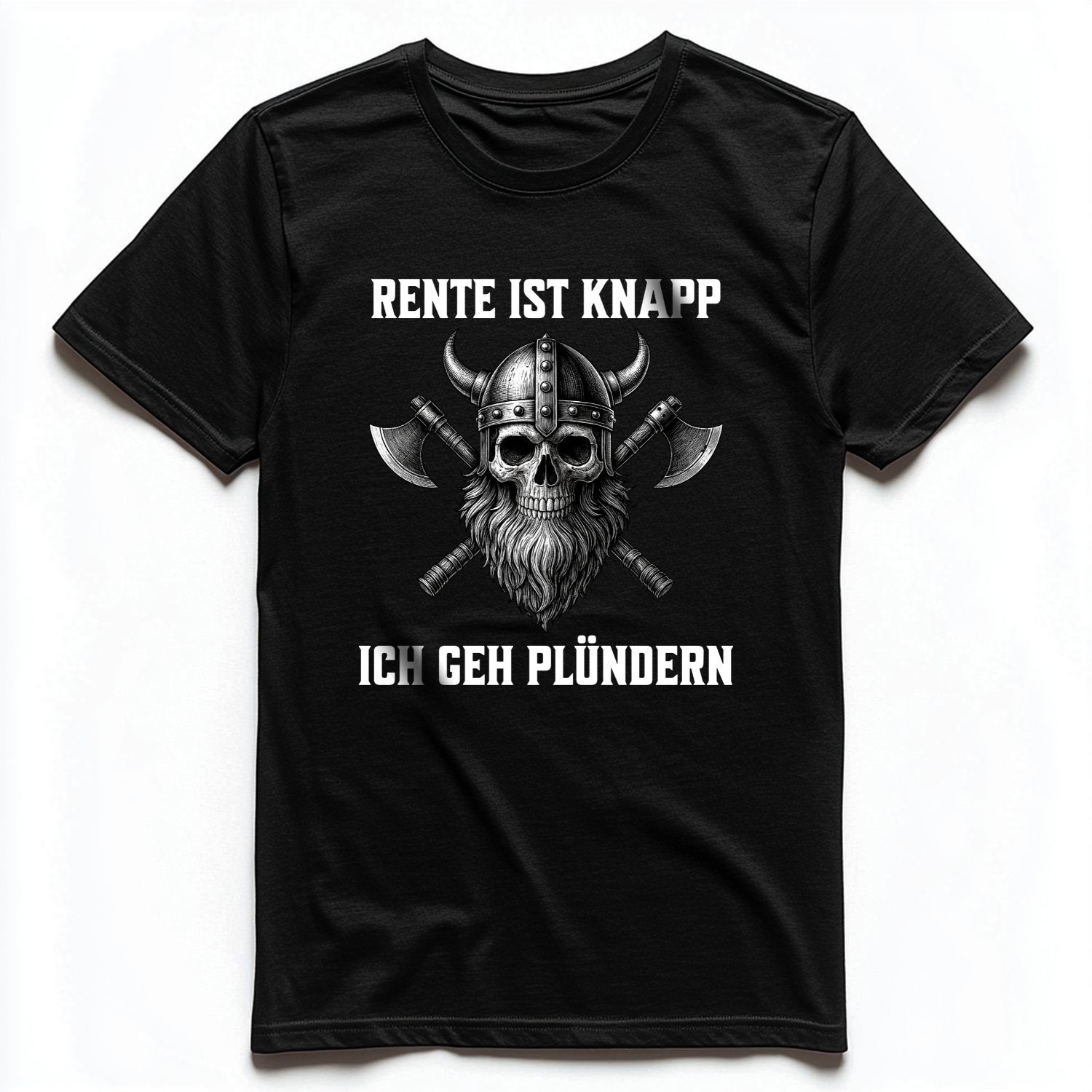 RENTE IST KNAPP ICH GEH PLÜNDERN Unisex Premium Shirt (Frontprint)