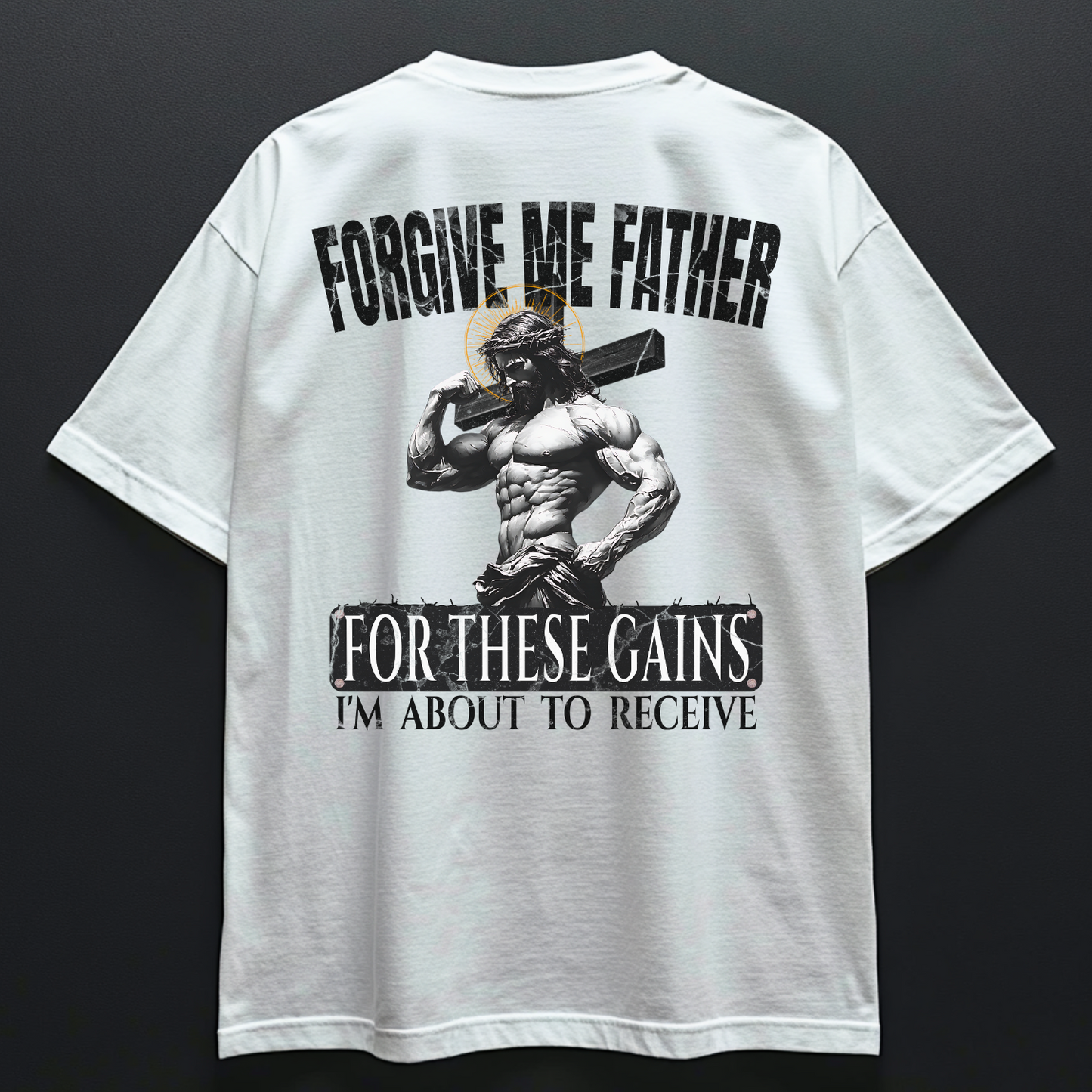 FORGIVE ME FATHER Unisex Oversized Shirt (Backprint)