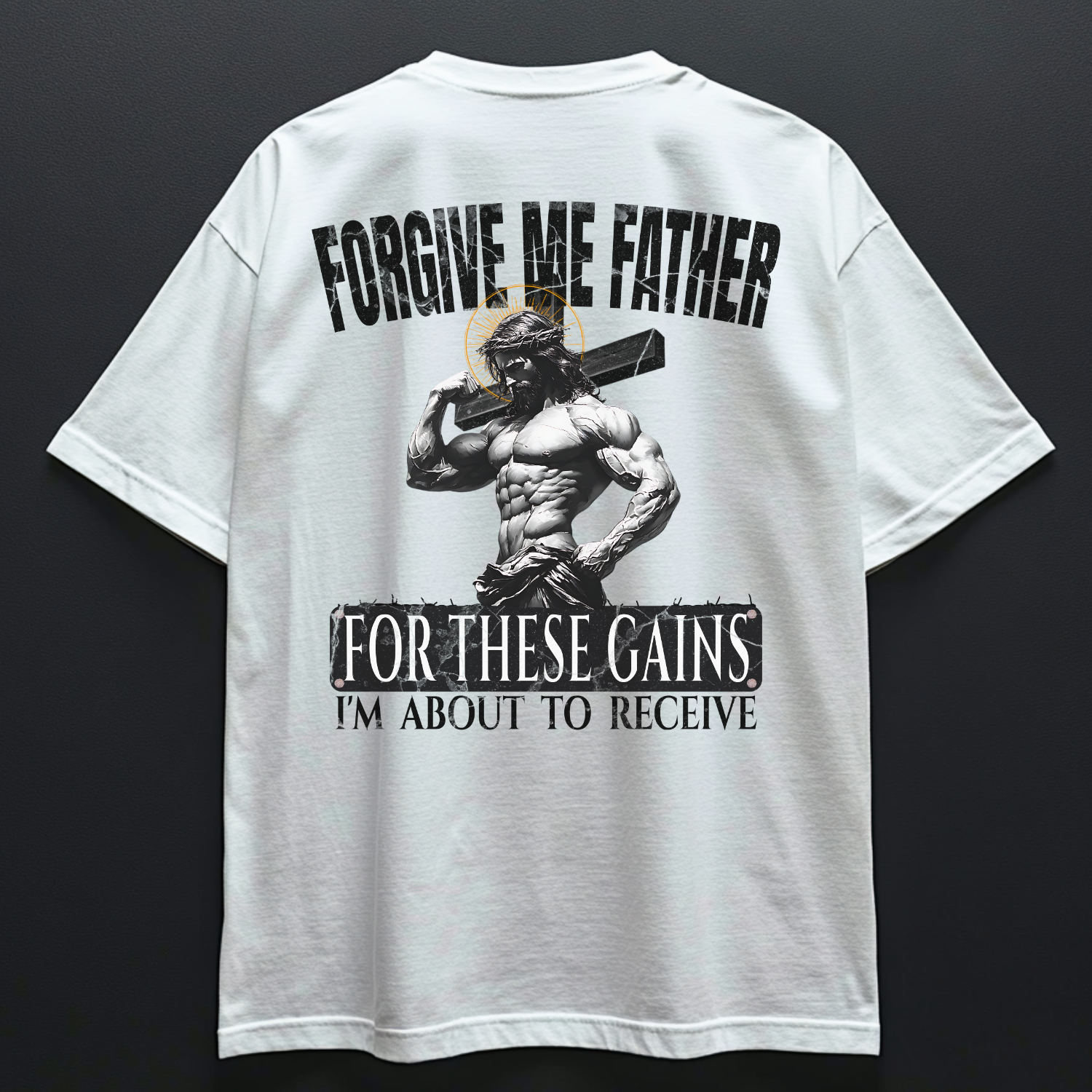 FORGIVE ME FATHER Unisex Oversized Shirt (Backprint)