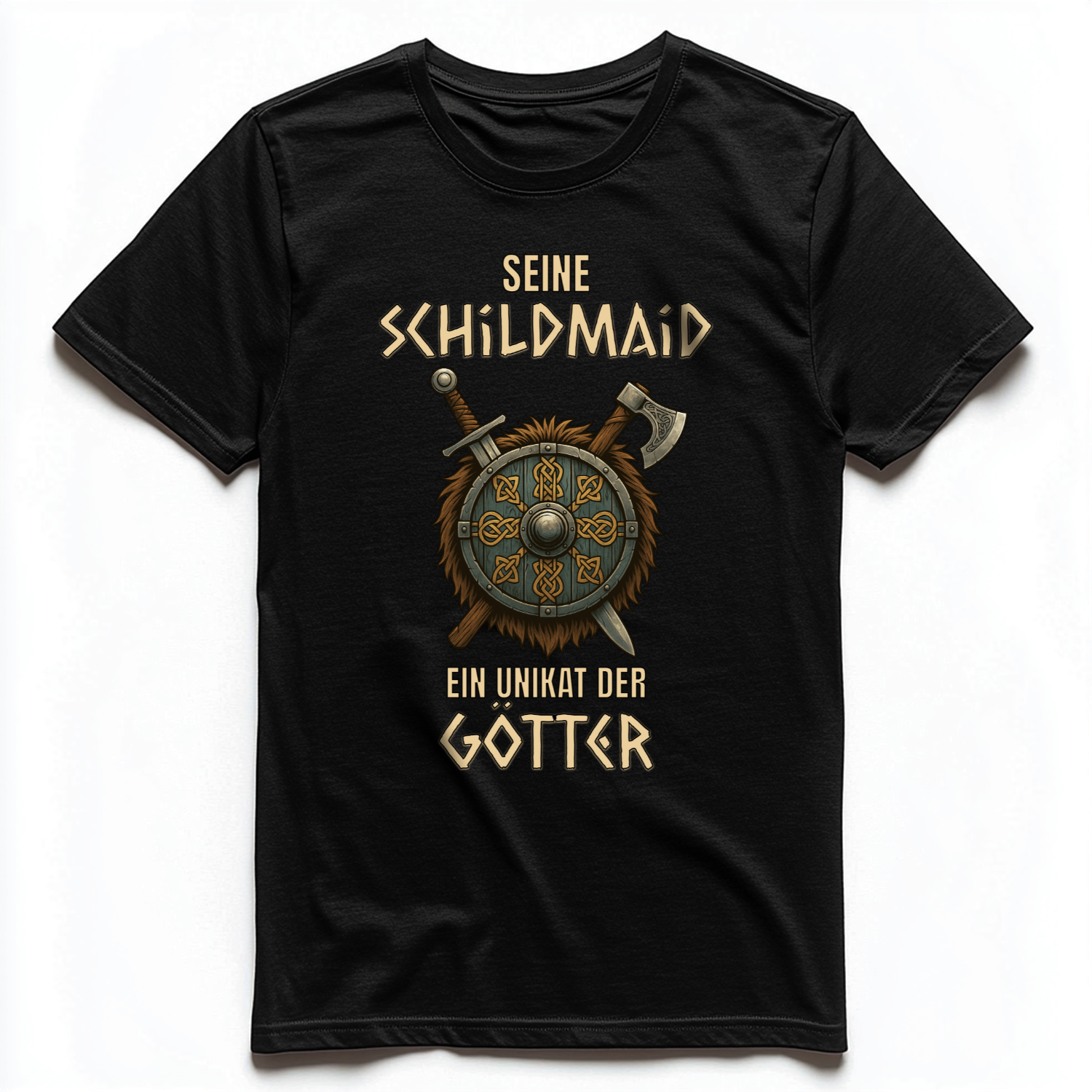 SEINE SCHILDMAID EIN UNIKAT DER GÖTTER Unisex Premium Shirt (Frontprint)
