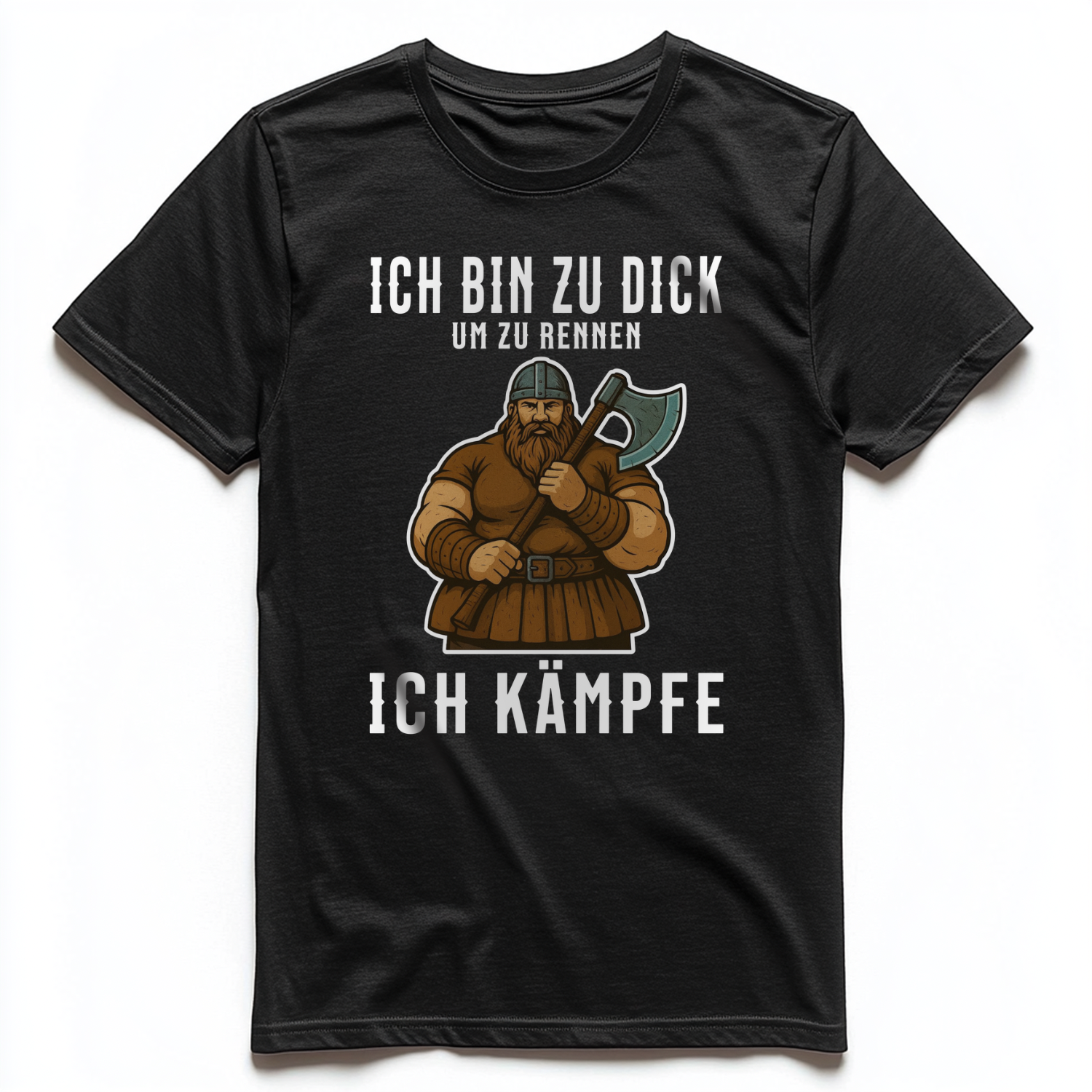 ICH BIN ZU DICK UM ZU RENNEN Unisex Premium Shirt (Frontprint)