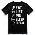 EAT, LIFT, PIN, SLEEP, REPEAT Unisex Premium Shirt (Backprint)