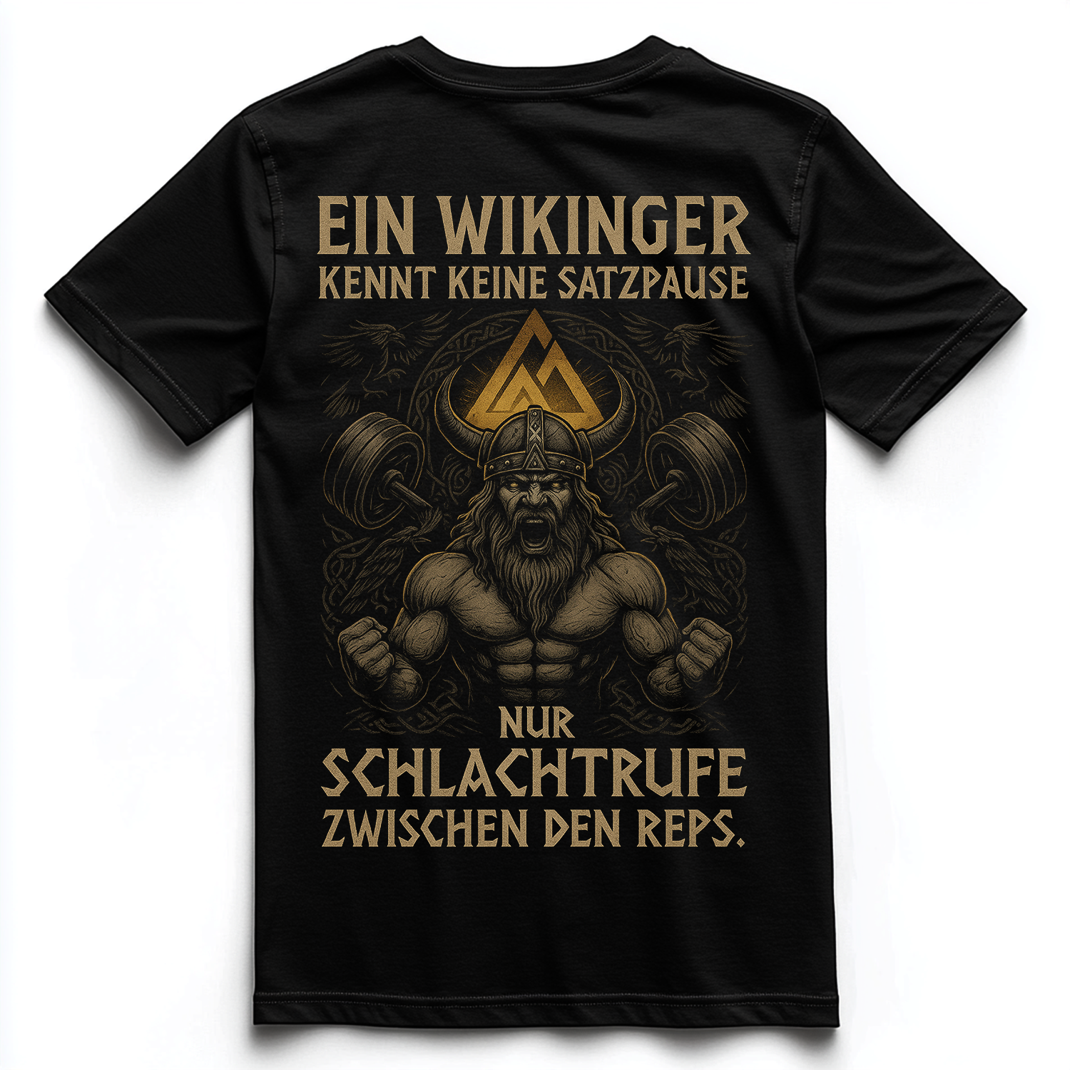 EIN WIKINGER KENNT KEINE SATZPAUSE Unsiex Premium Shirt (Backprint)