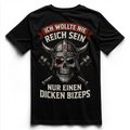 ICH WOLLTE NIE REICH SEIN Unisex Premium Shirt (Backprint)