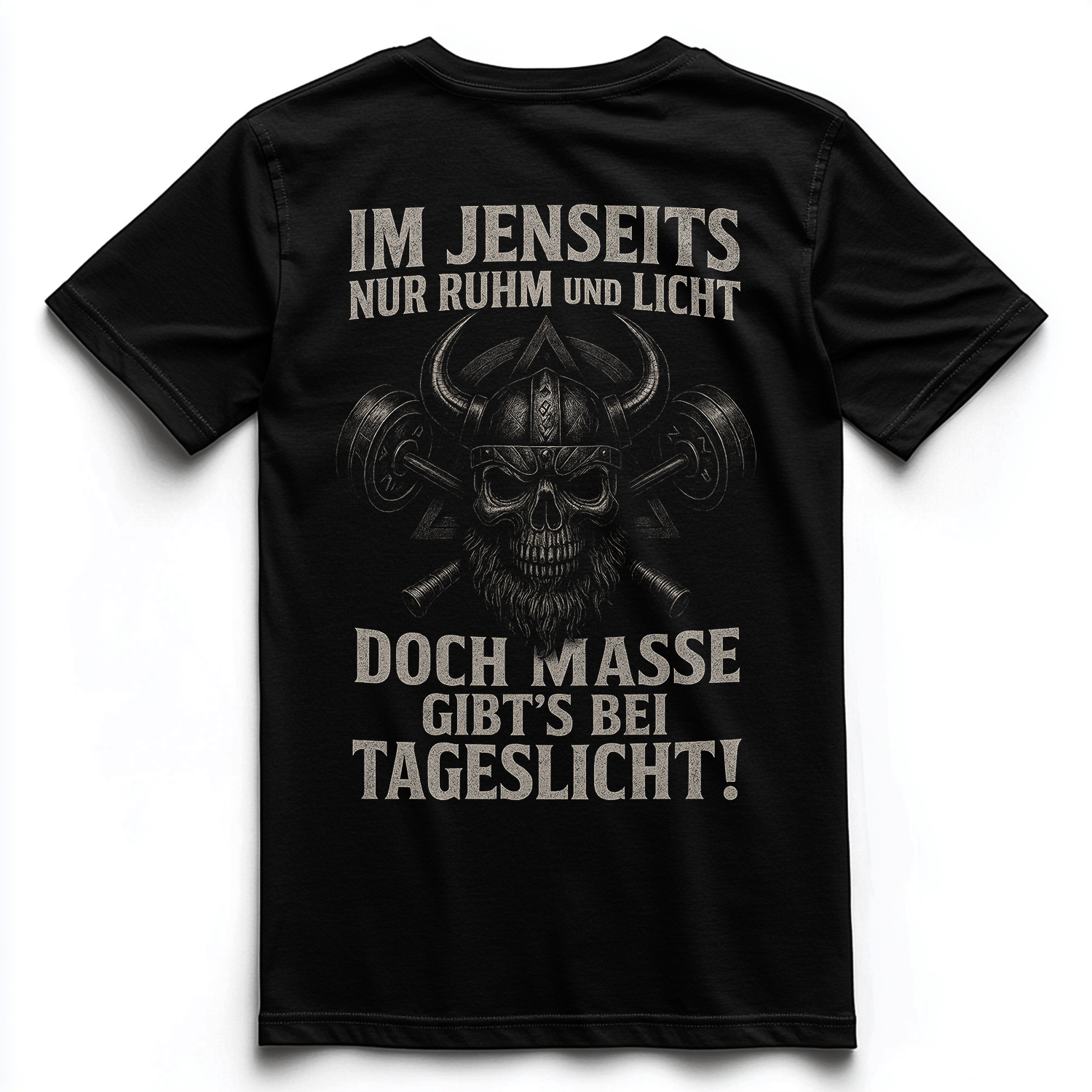 IM JENSEITS NUR RUHM UND LICHT Unisex Premium Shirt (Backprint)