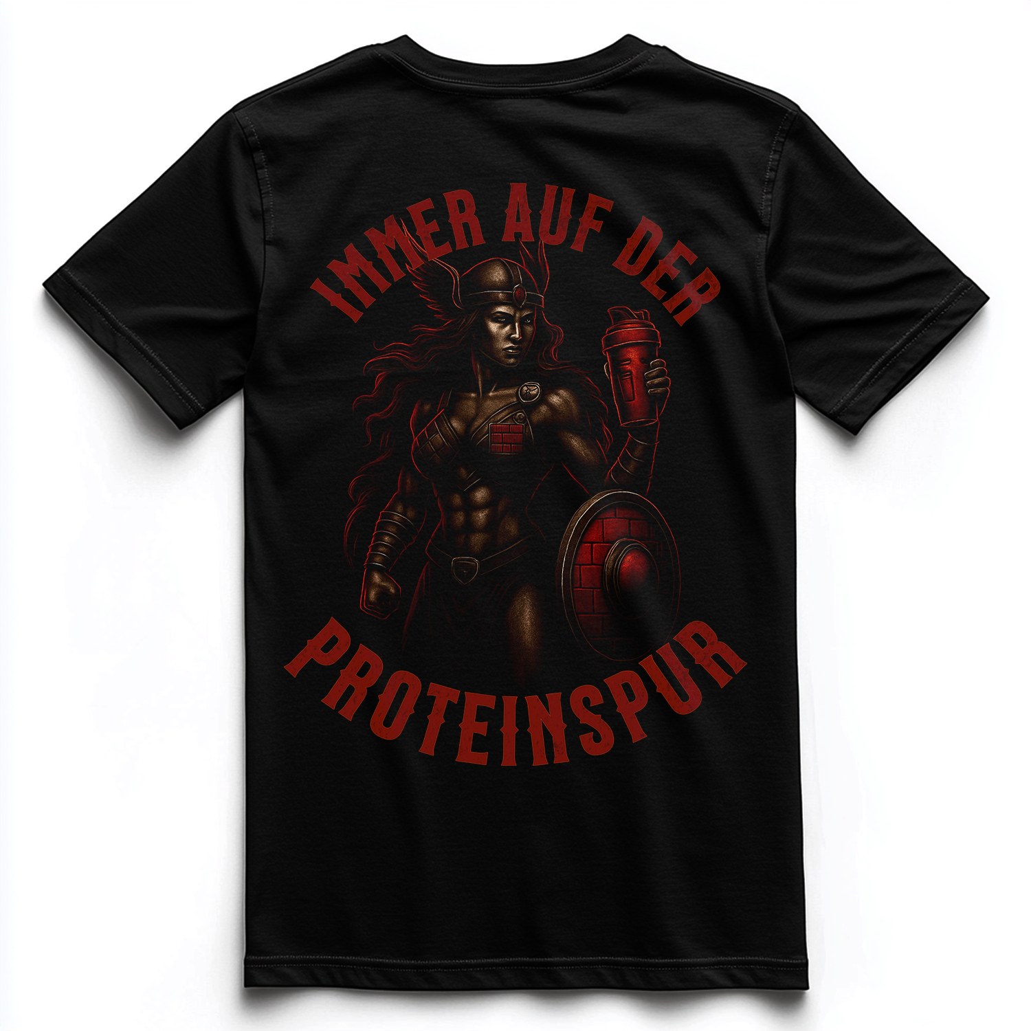 IMMER AUF DER PROTEINSPUR Unisex Premium Shirt (Backprint)