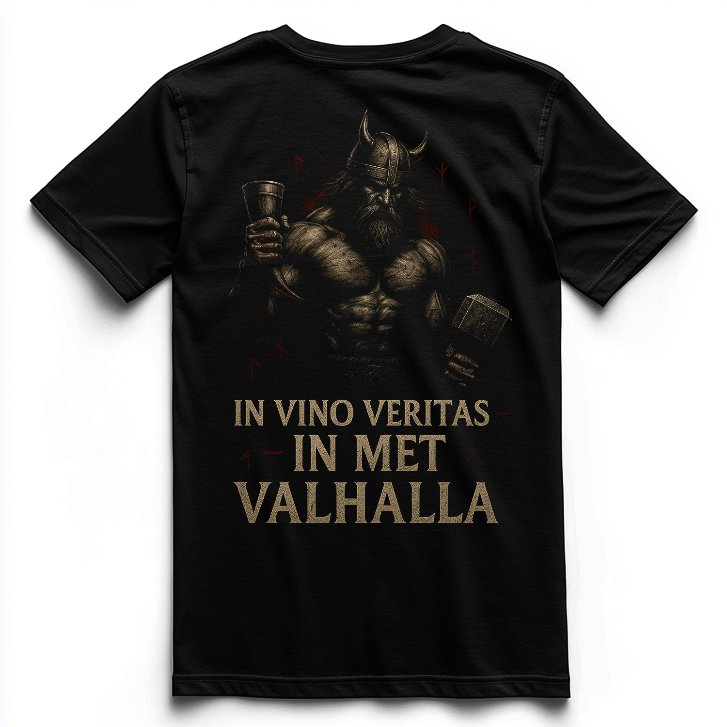 IN VINO VERITAS IN MET VALHALLA Unisex Premium Shirt (Backprint)