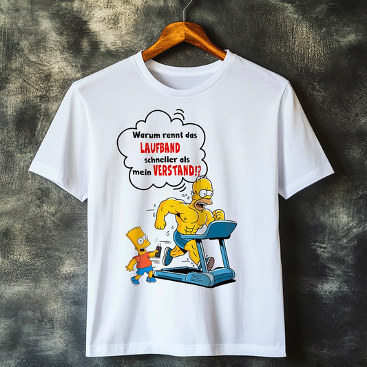 WHY DOES THE TREADMILL RUN FASTER Unisex Oversized Shirt (Front Print)
