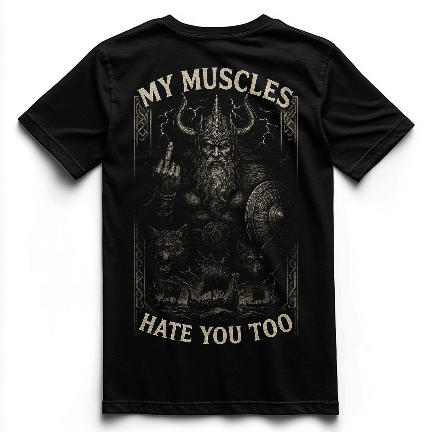 MY MUSCLES HATE YOU TOO Unisex Premium Shirt (Backprint)