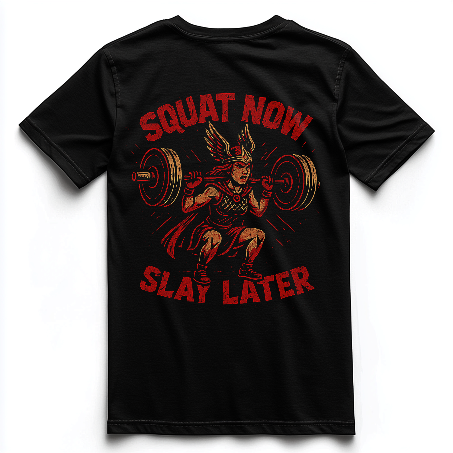 SQUAD NOW SLAY LATER Unisex Premium Shirt (Backprint)