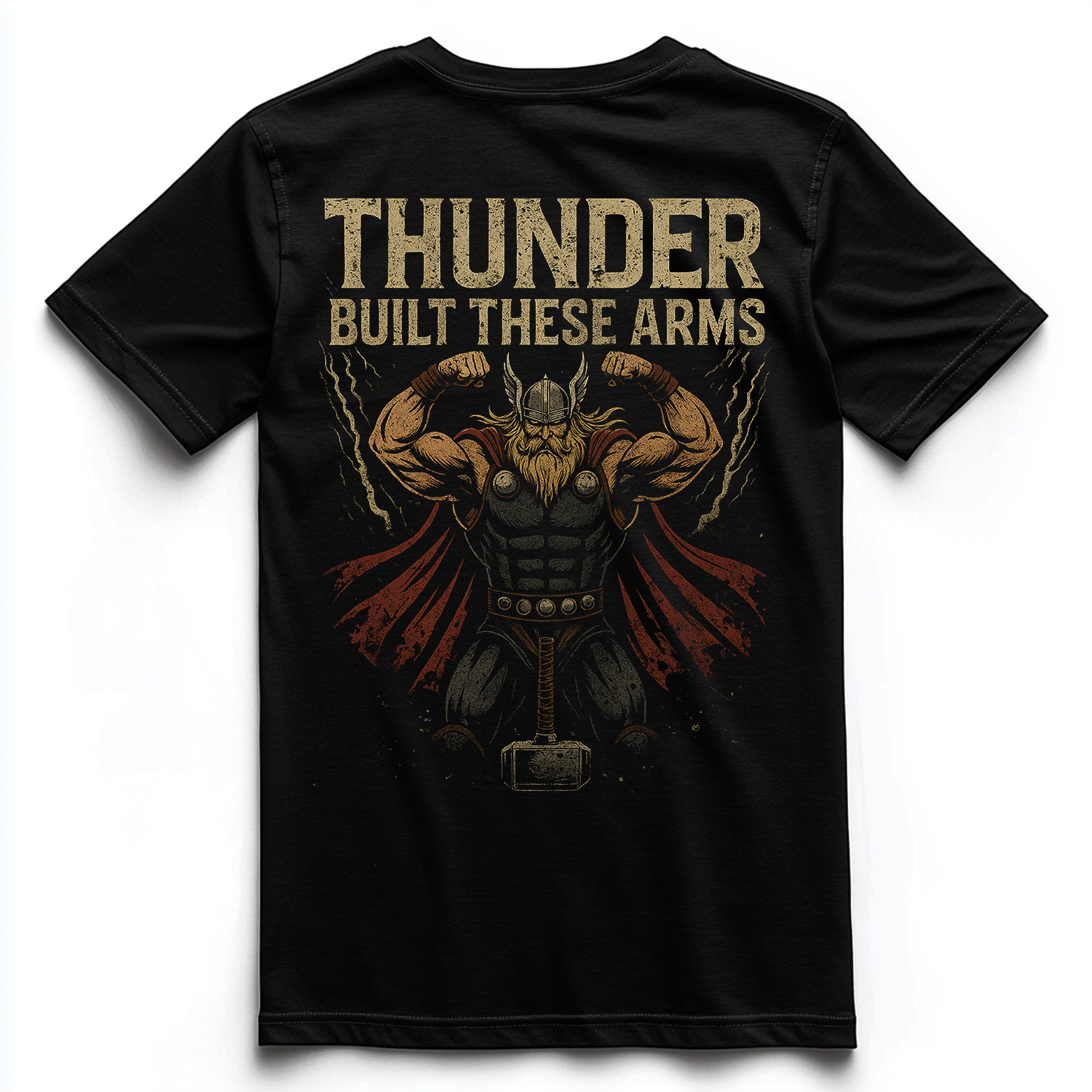 THUNDER BUILT THESE ARMS Unisex Premium Shirt (Backprint)