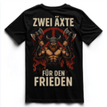 ZWEI ÄXTE FÜR DEN FRIEDEN Unisex Premium Shirt (Backprint)